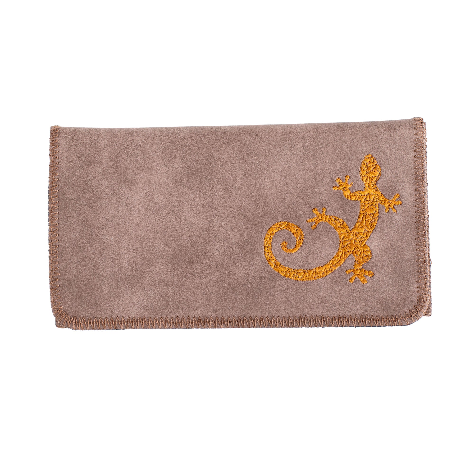 King Size Gecko Embroidered Tobacco Pouch