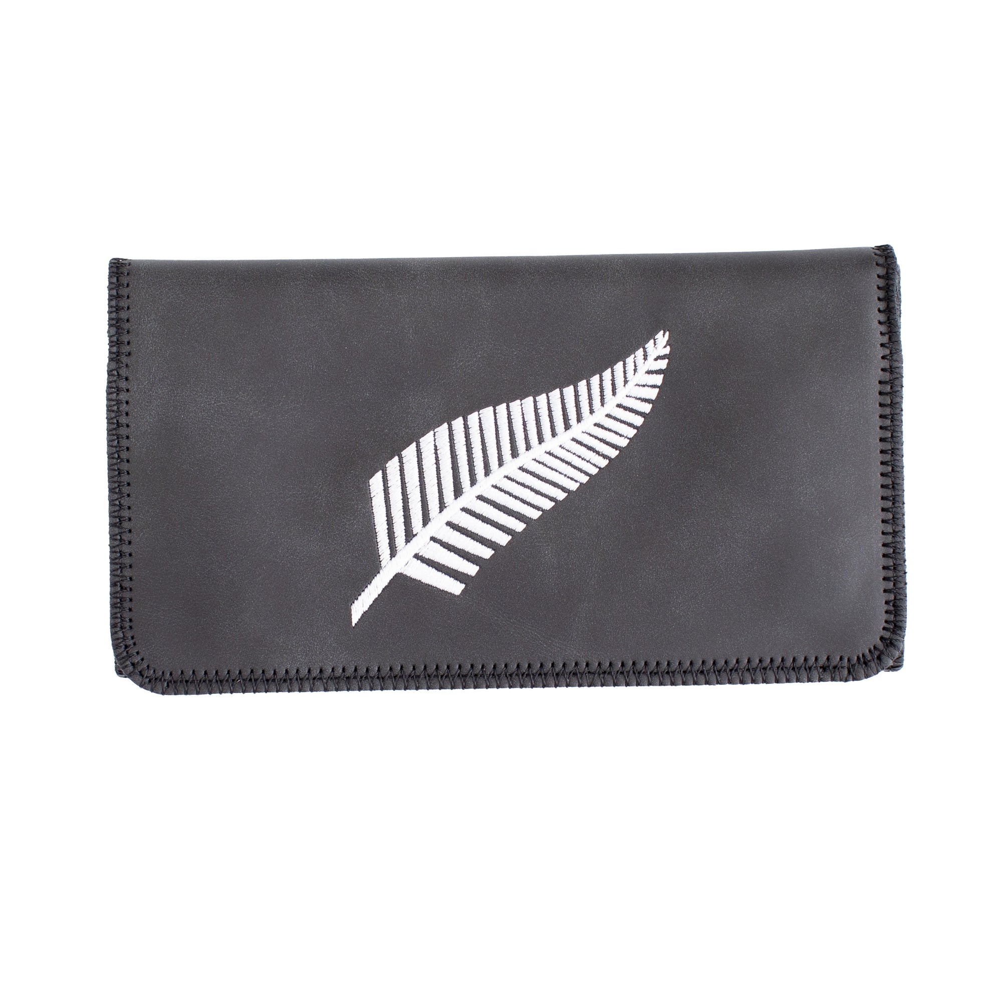 King Size New Zealand Fern Embroidered Tobacco Pouch