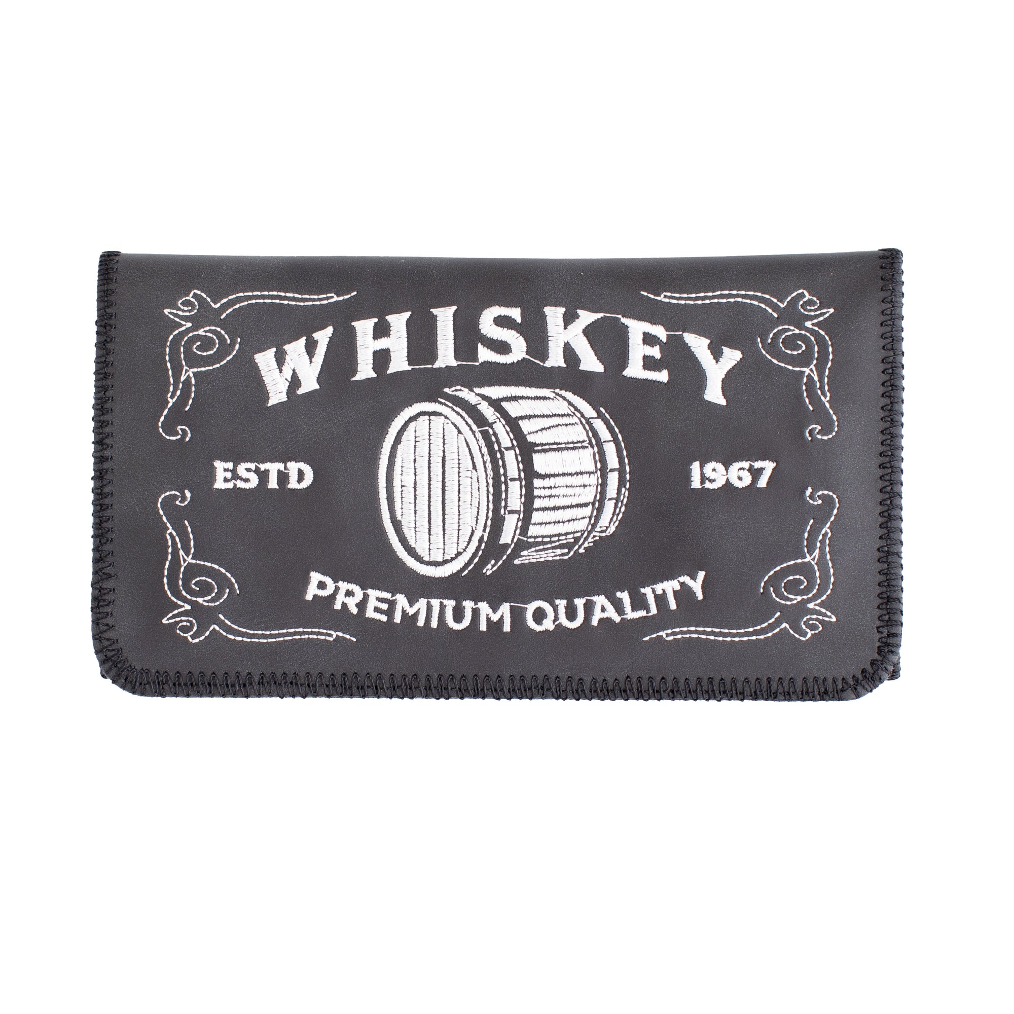 King Size Whisky Embroidered Tobacco Pouch