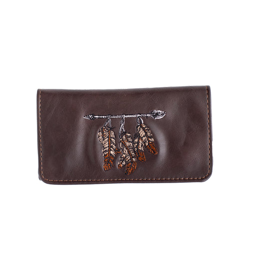 Standard Size Feathers Embroidered Tobacco Pouch